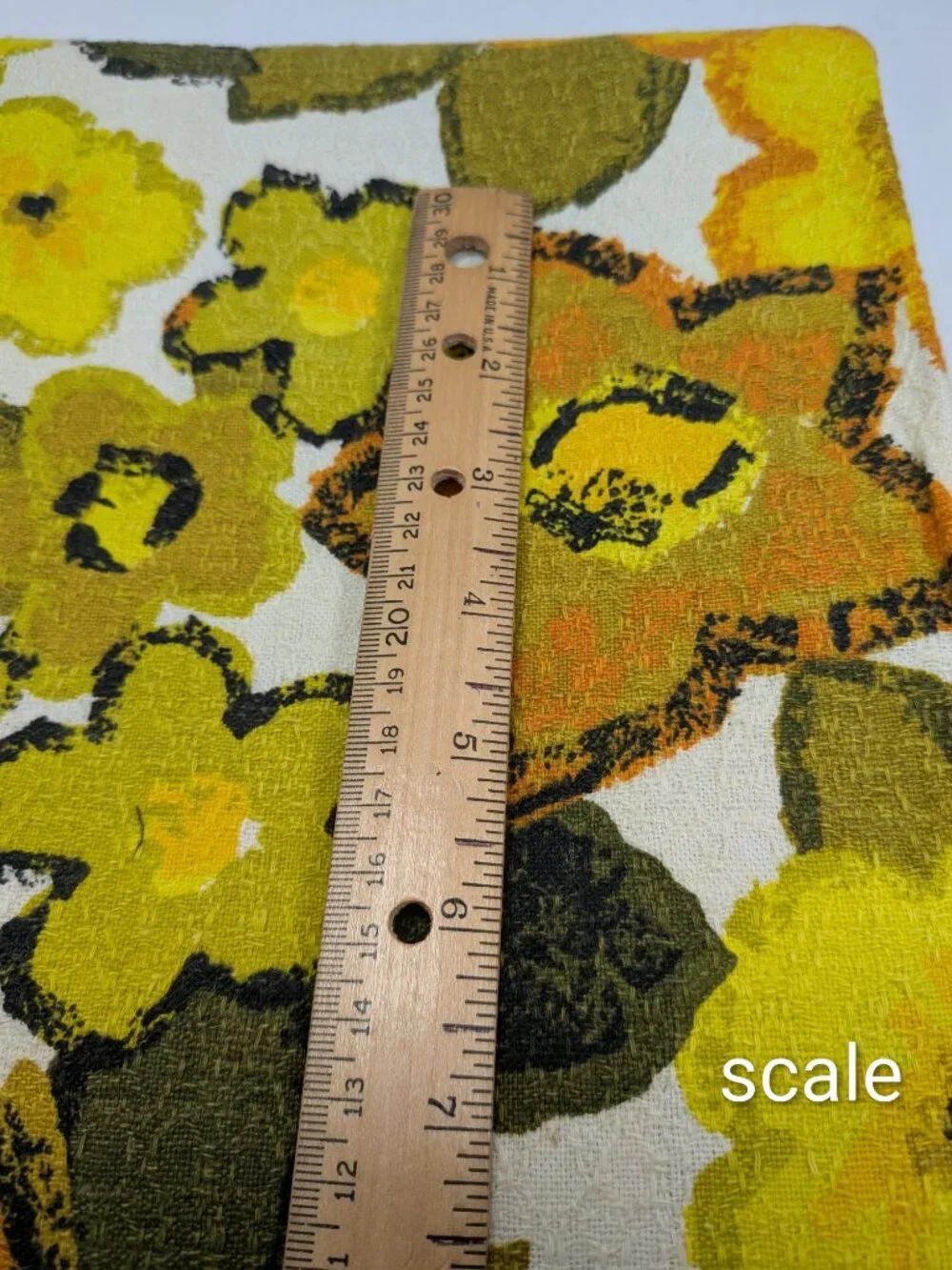 VTG 60s Barkcloth Curtain Panels Set Floral House N Home Chartreuse Yellow Olive